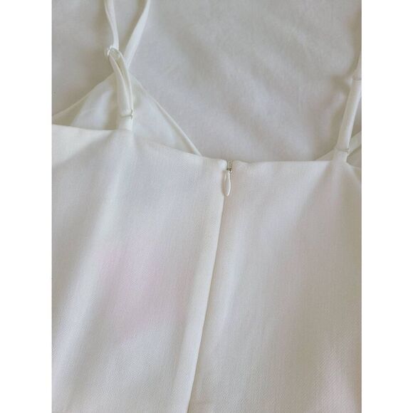French Connection Stretch V-Neck Sleeveless Demi Mini Envelope Dress Summer Whit - Picture 9 of 10